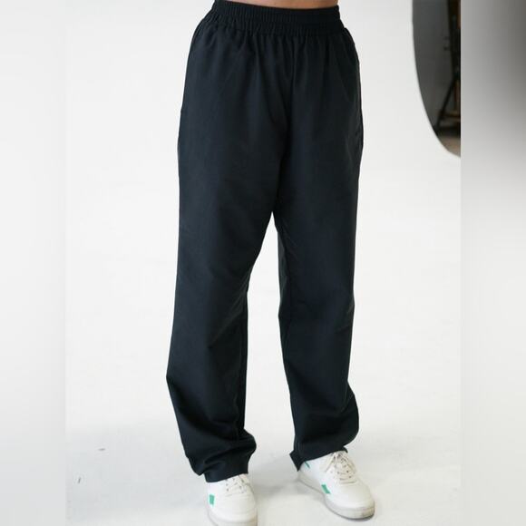 Djerf Avenue Breezy Pants Black Organic Cotton Relaxed Fit Women’s Medium NEW - Picture 2 of 7